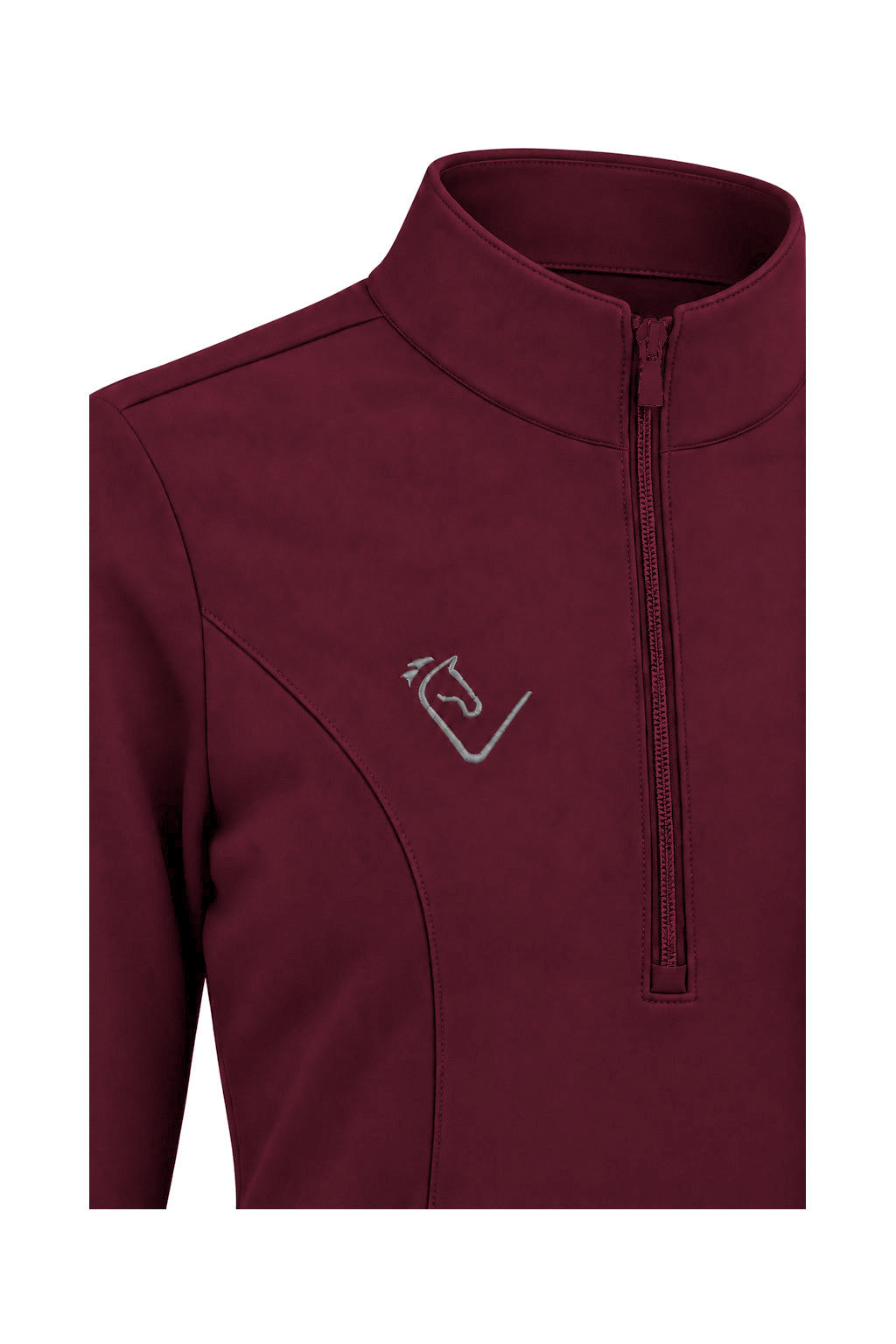 Snowball Thermo Langarmshirt – Burgundy, Brustlogo, Farbvisualisierung