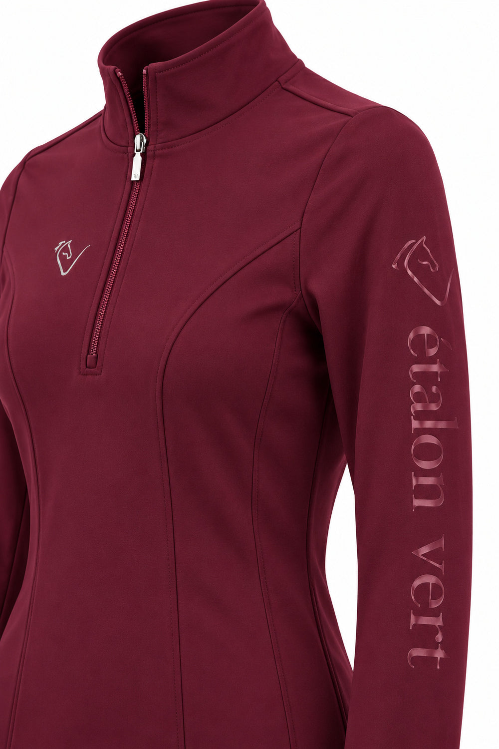 Snowball Thermo Langarmshirt – Burgundy, Detail der Ärmelmarke