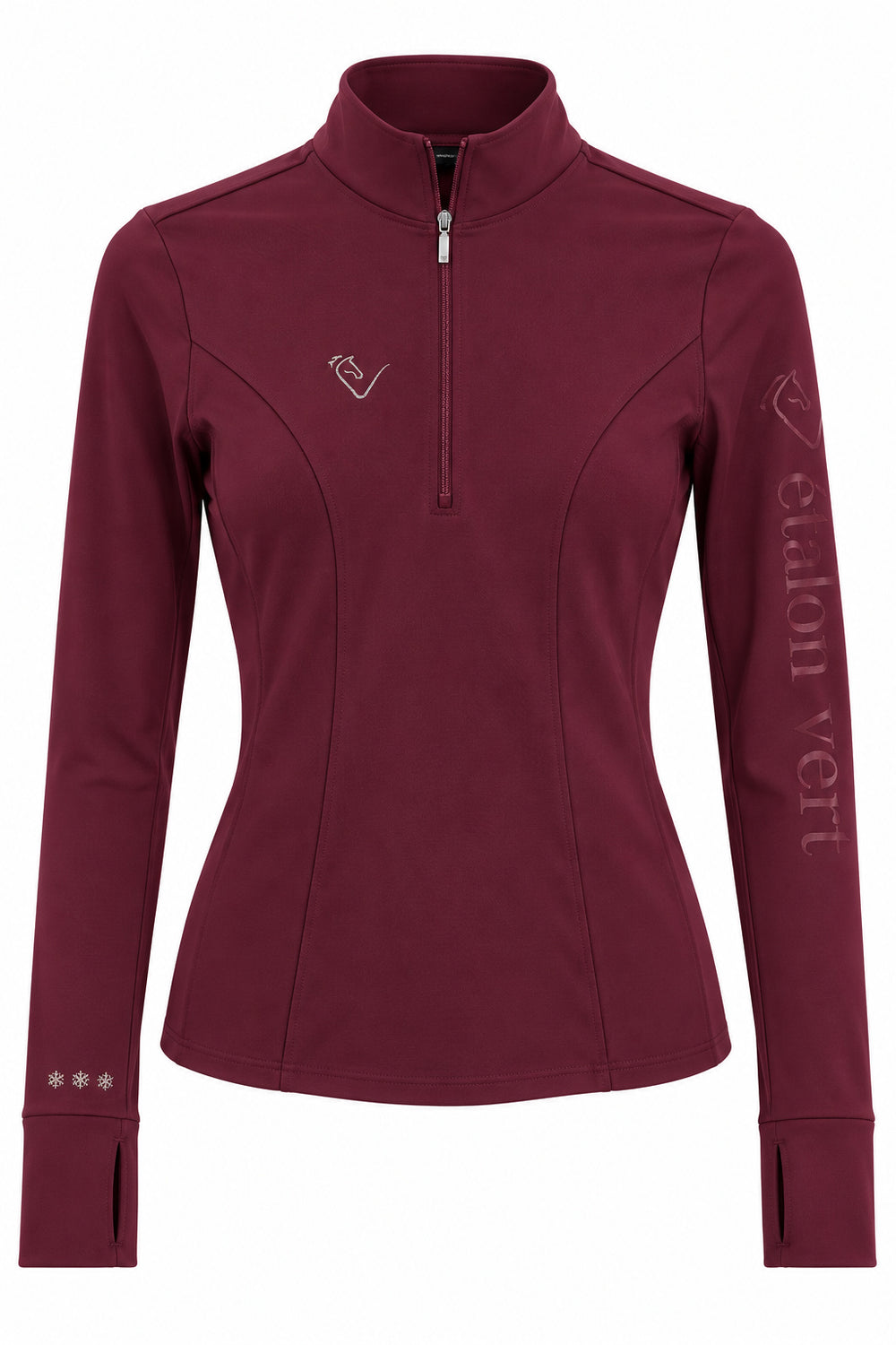 Snowball Thermo Langarmshirt – Burgundy, Vorderansicht