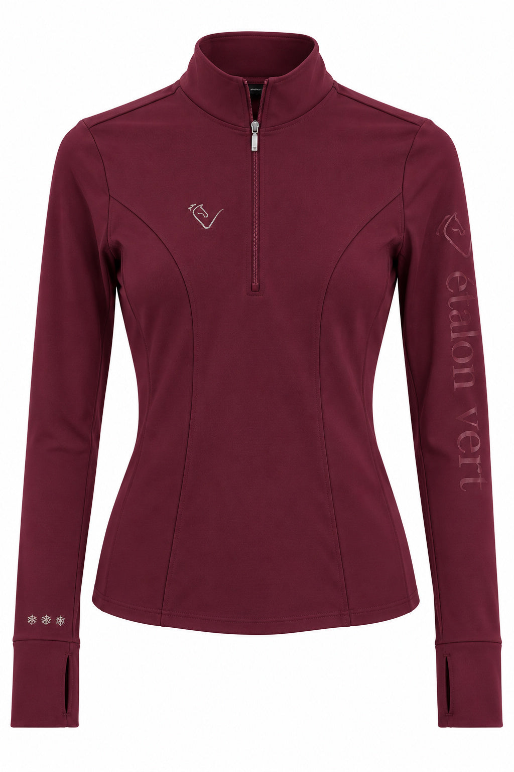 Snowball Thermo Langarmshirt – Burgundy, Vorderansicht