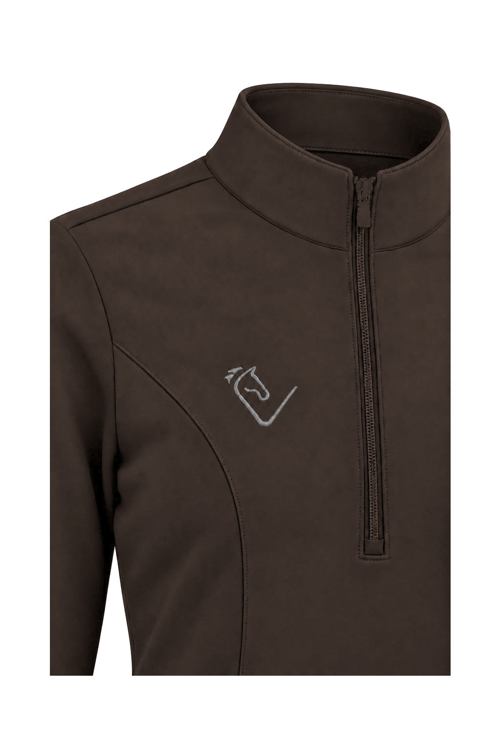 Snowball Thermo Langarmshirt – Chocolate Brown, Brustlogo, Farbvisualisierung