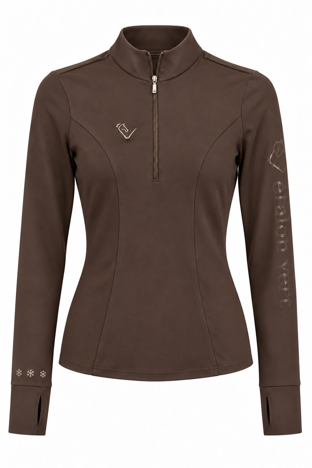 Snowball Thermo Langarmshirt – Chocolate Brown, Vorderansicht