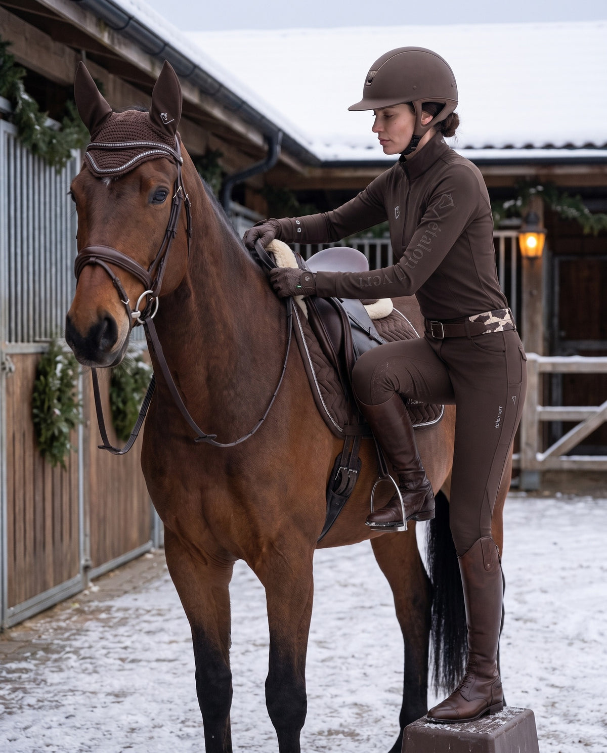 Snowball Thermo Langarmshirt in Chocolate Brown – early mounting shirt