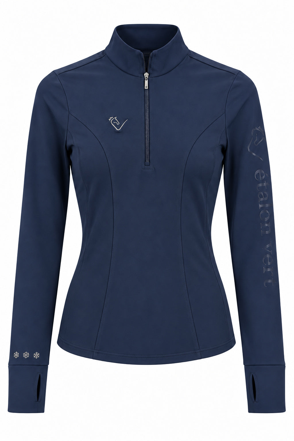 Snowball Thermo Langarmshirt – Navy, Vorderansicht