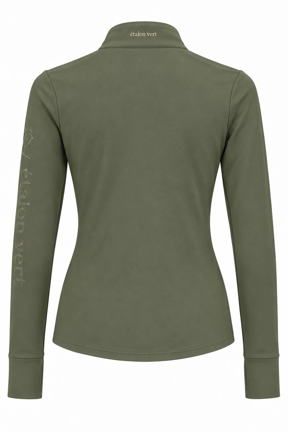 Snowball Thermo Langarmshirt – Olive, Rückenansicht