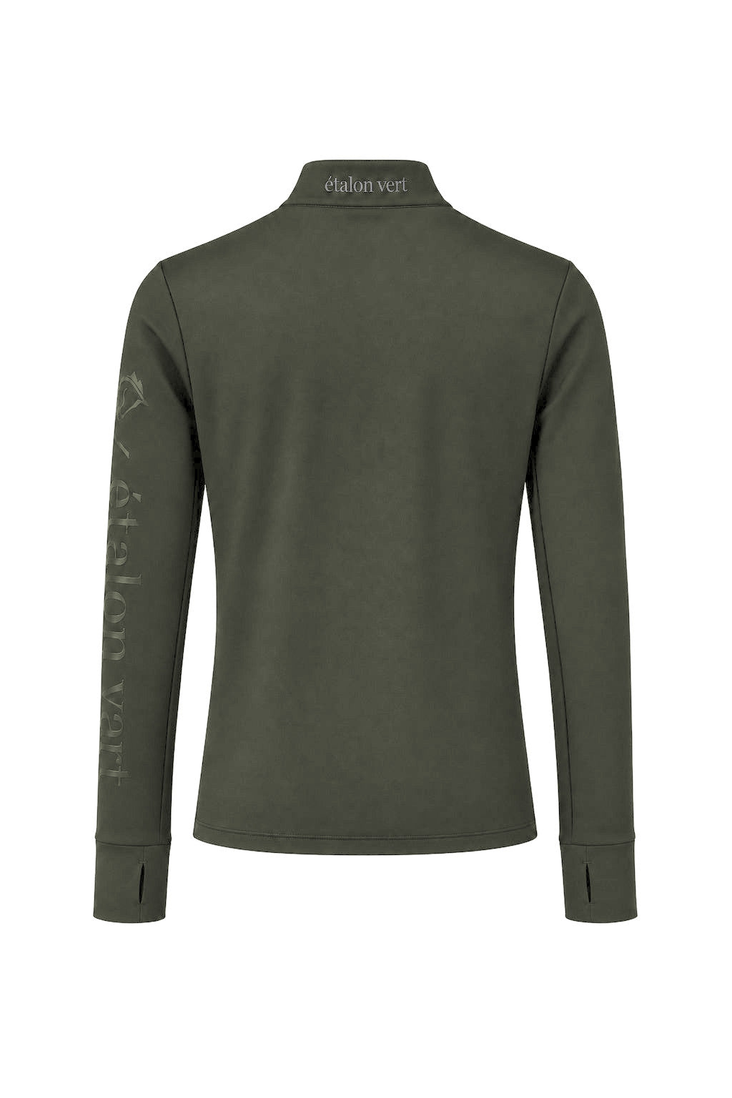 Snowball Thermo Langarmshirt – Olive, Rückenansicht, Farbvisualisierung