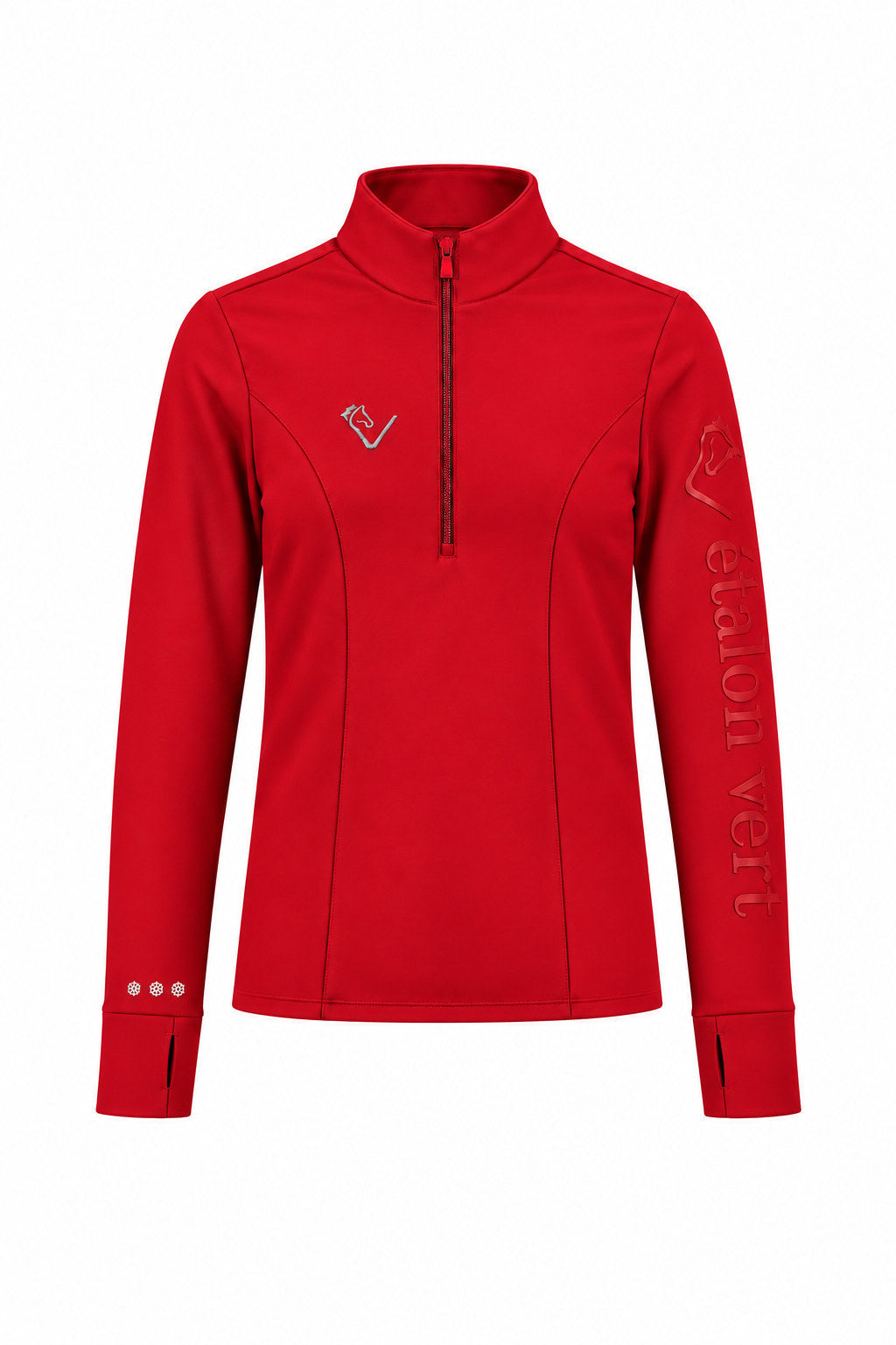 Snowball Thermo Langarmshirt – Red, Frontansicht, Farbvisualisierung