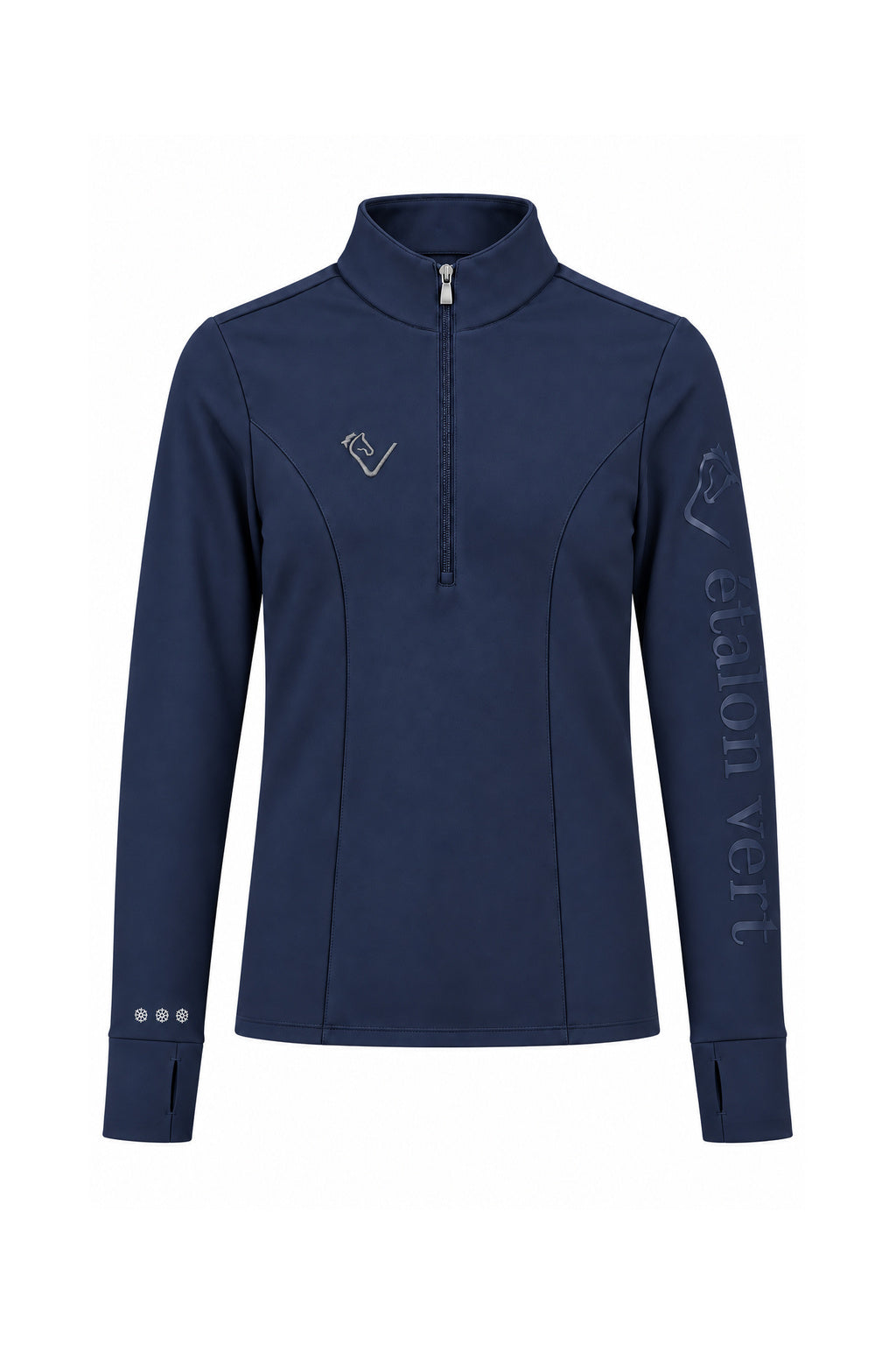 Snowball Thermo Langarmshirt – Navy, Frontansicht
