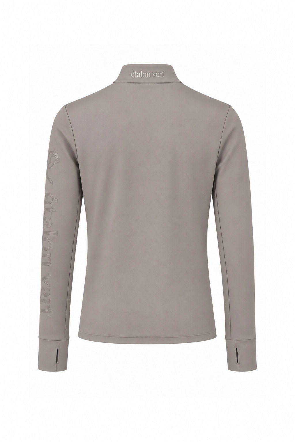 Snowball Thermo Langarmshirt – Taupe, Rückenansicht, Farbvisualisierung