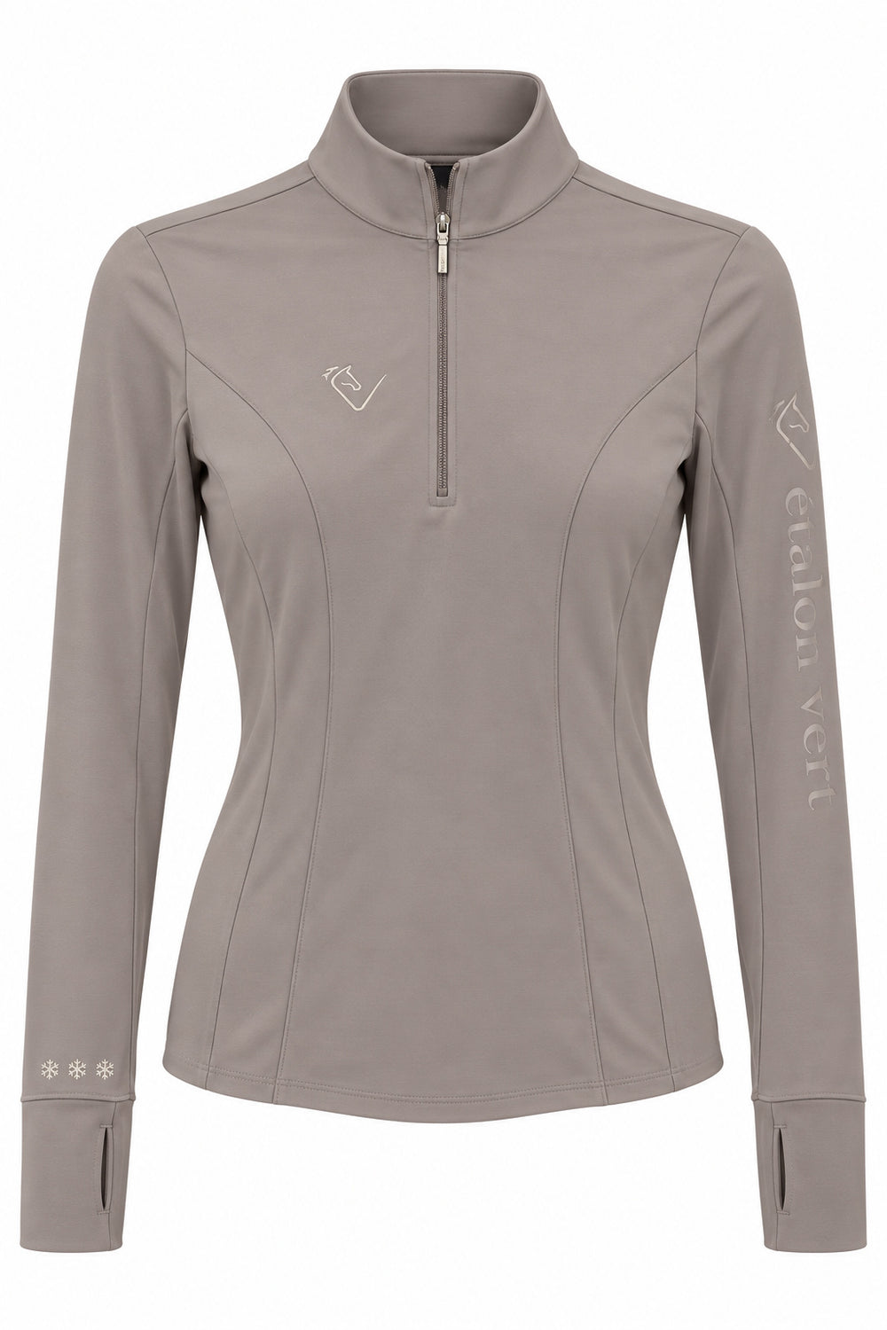 Snowball Thermo Langarmshirt – Taupe, Vorderansicht