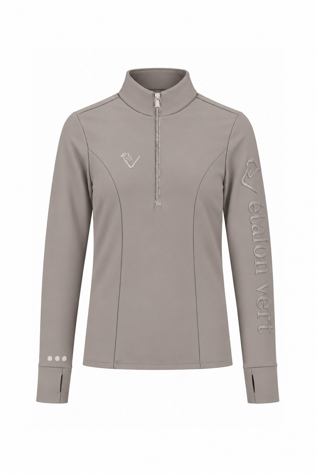 Snowball Thermo Langarmshirt – Taupe, Frontansicht, Farbvisualisierung