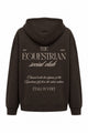 Brown / Chocolate Brown Oversize Hoodie – Rückenansicht, Motiv social-club, Druck Beige