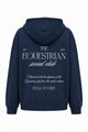 social-club – Hoodie Navy, Rückenansicht mit großem weißem Druck