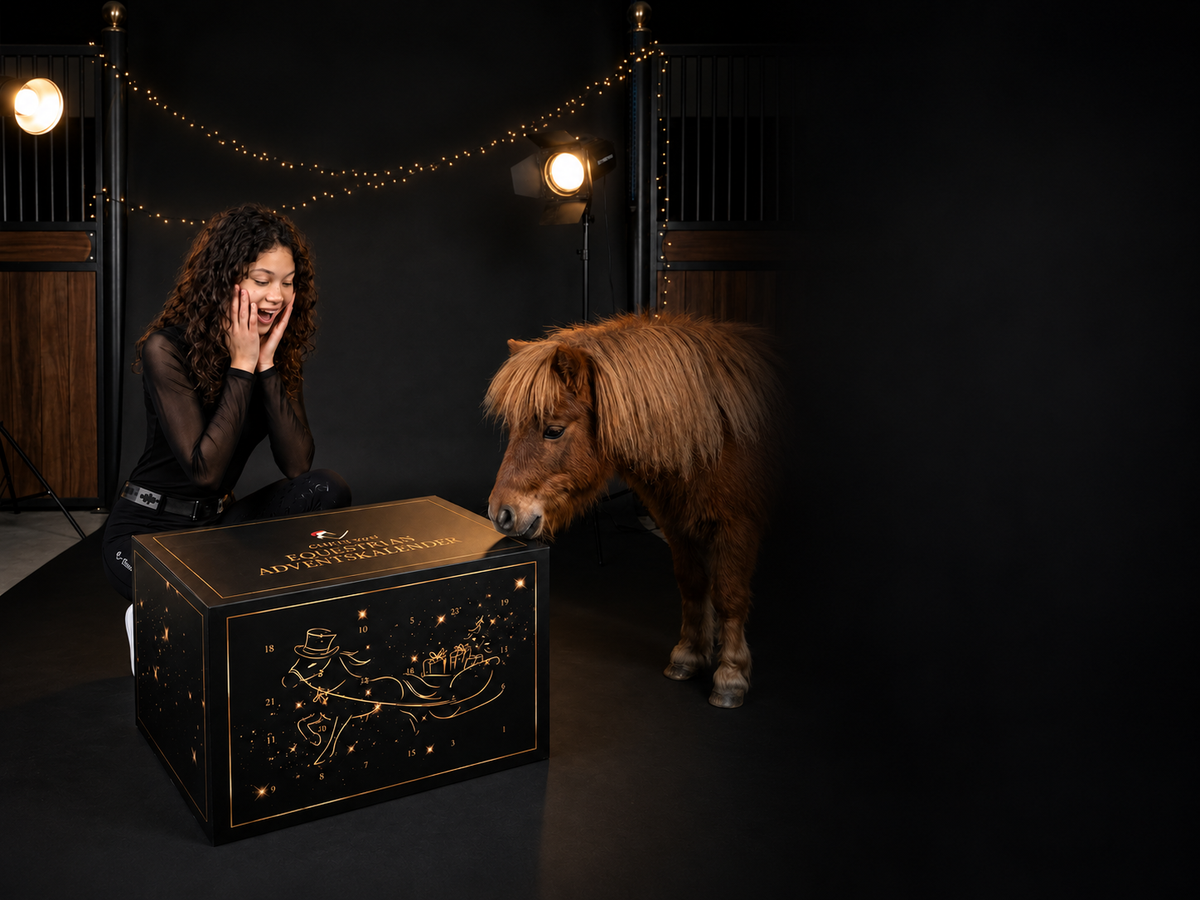Equestrian Adventskalender mit Reiterin und Pony – kompaktes Motiv aus der PROOF-Kampagne