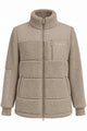 Valegro Teddyjacke beige Vorderansicht, Reißverschlüsse Ton in Ton