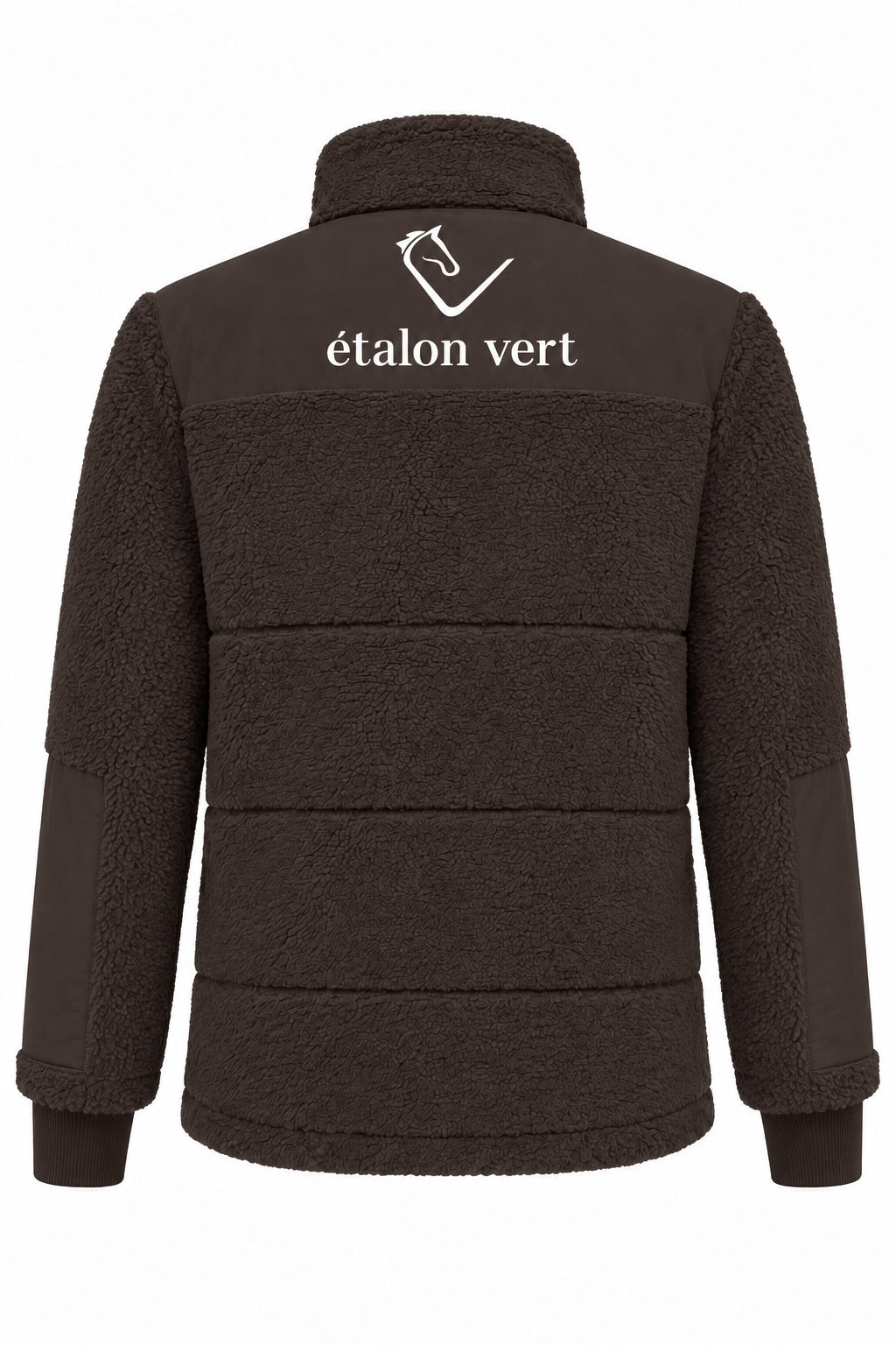 étalon vert Teddyjacke in Braun – Rückenansicht mit Logo