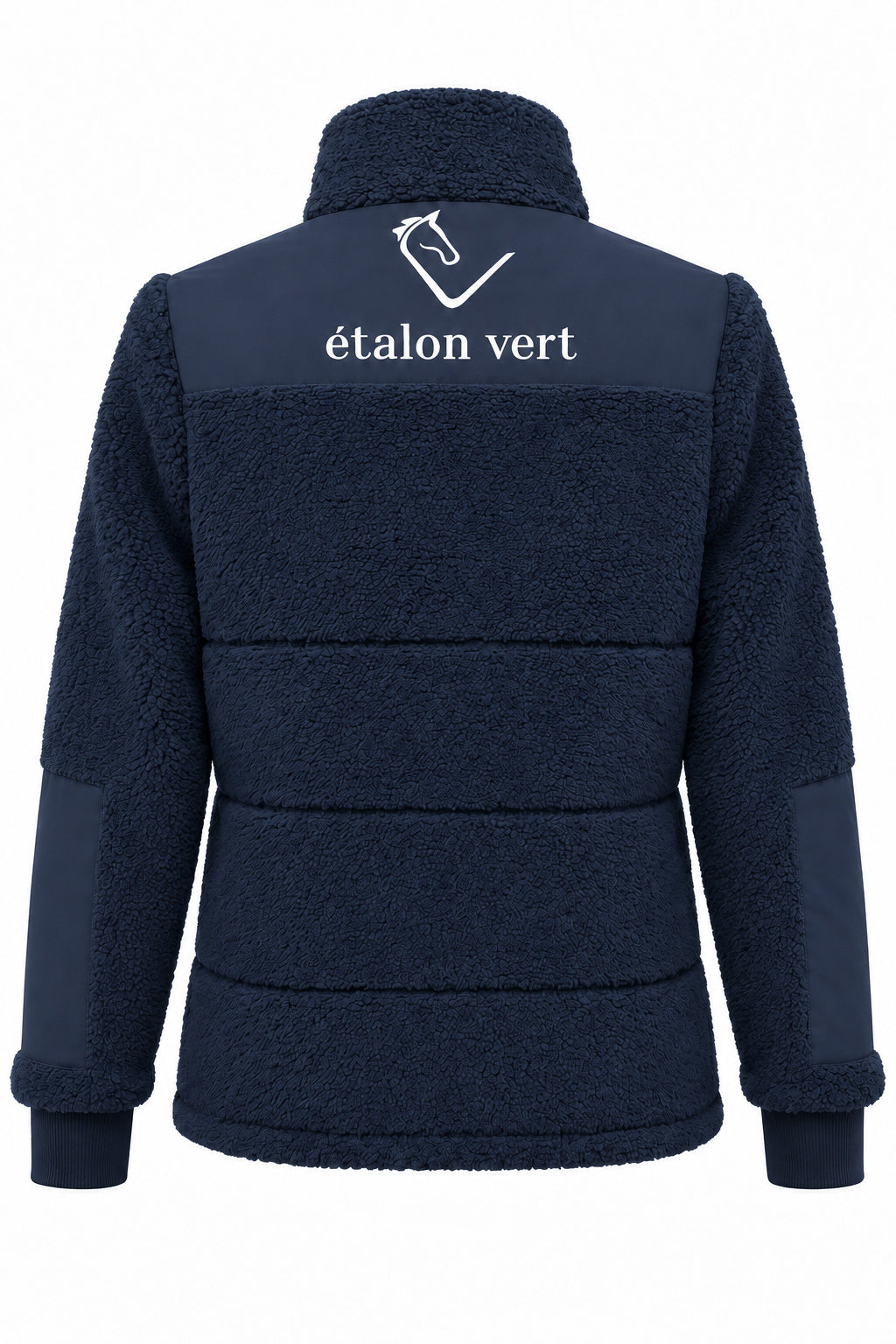 étalon vert Teddyjacke in Navy – Rückenansicht mit Logo