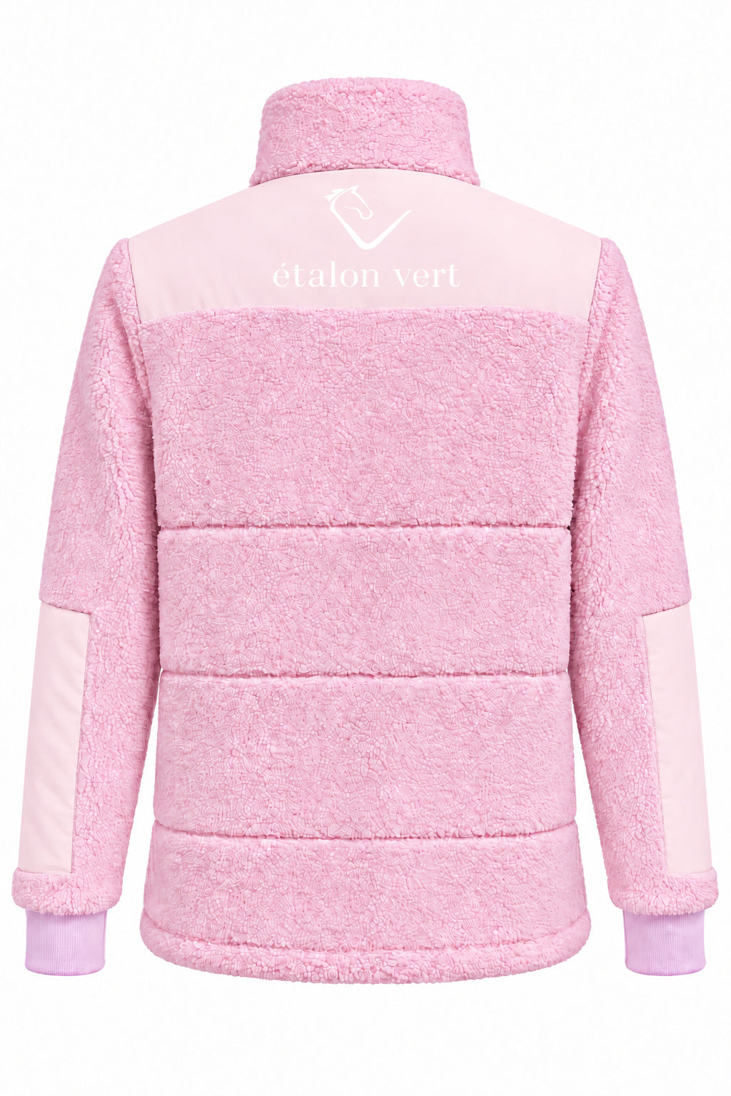 étalon vert Teddyjacke in Rosa – Rückenansicht mit Logo