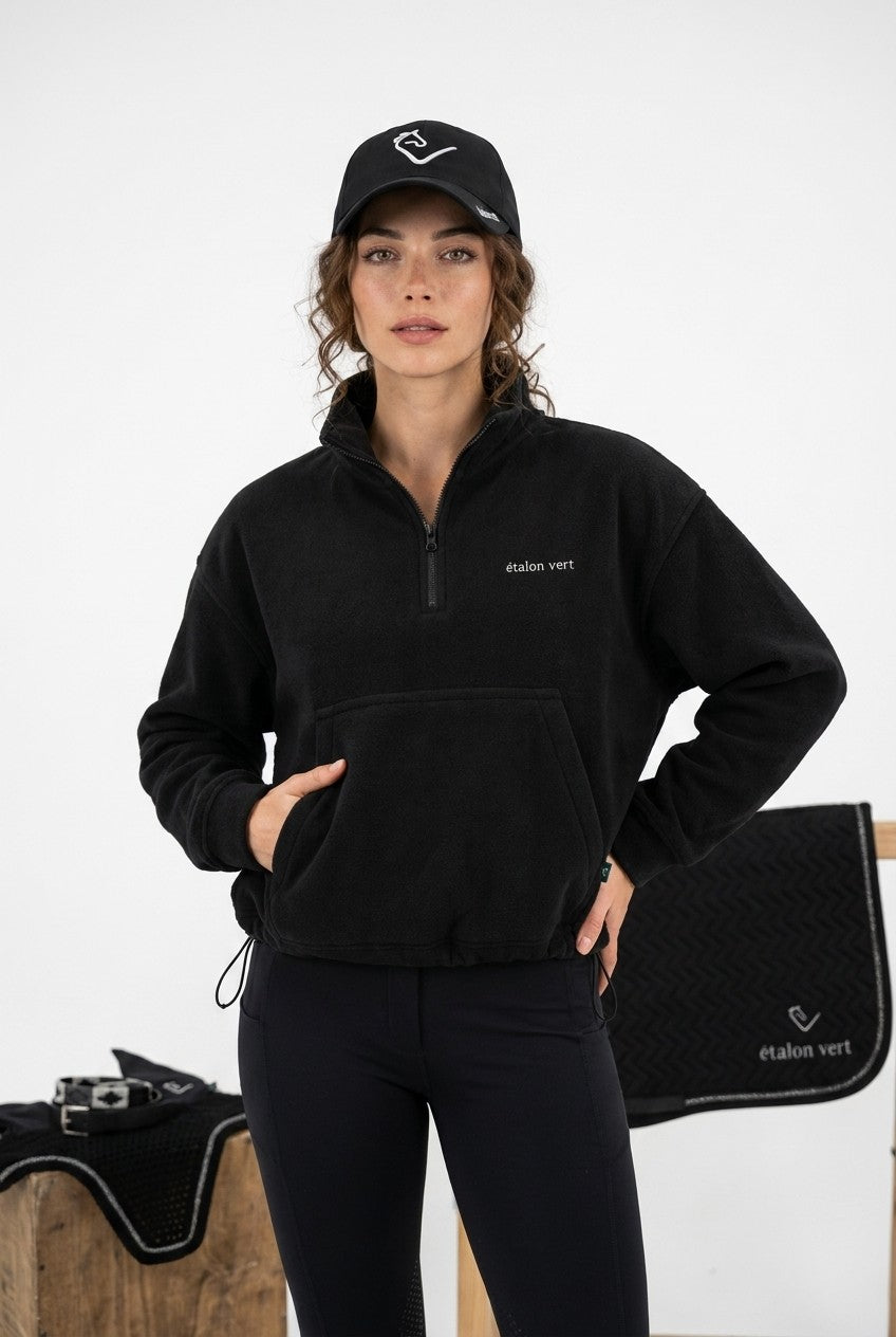 Zip Sweater - Fleece - Black