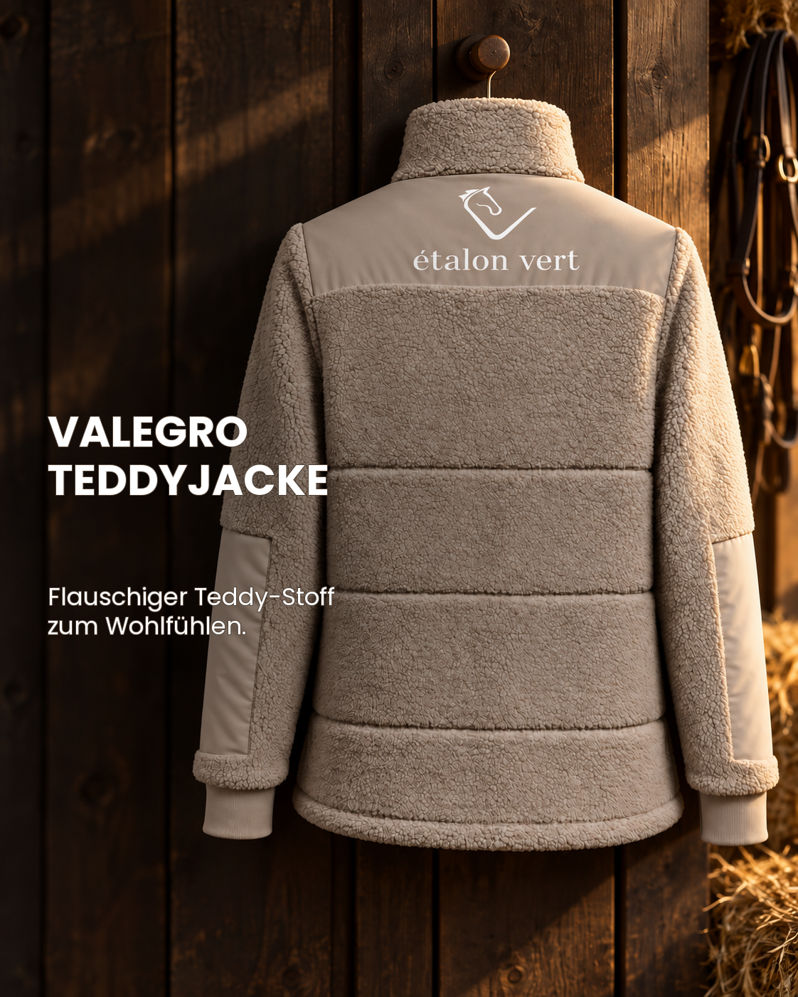 Valegro Teddyjacke Beige mit flauschiger Teddystruktur