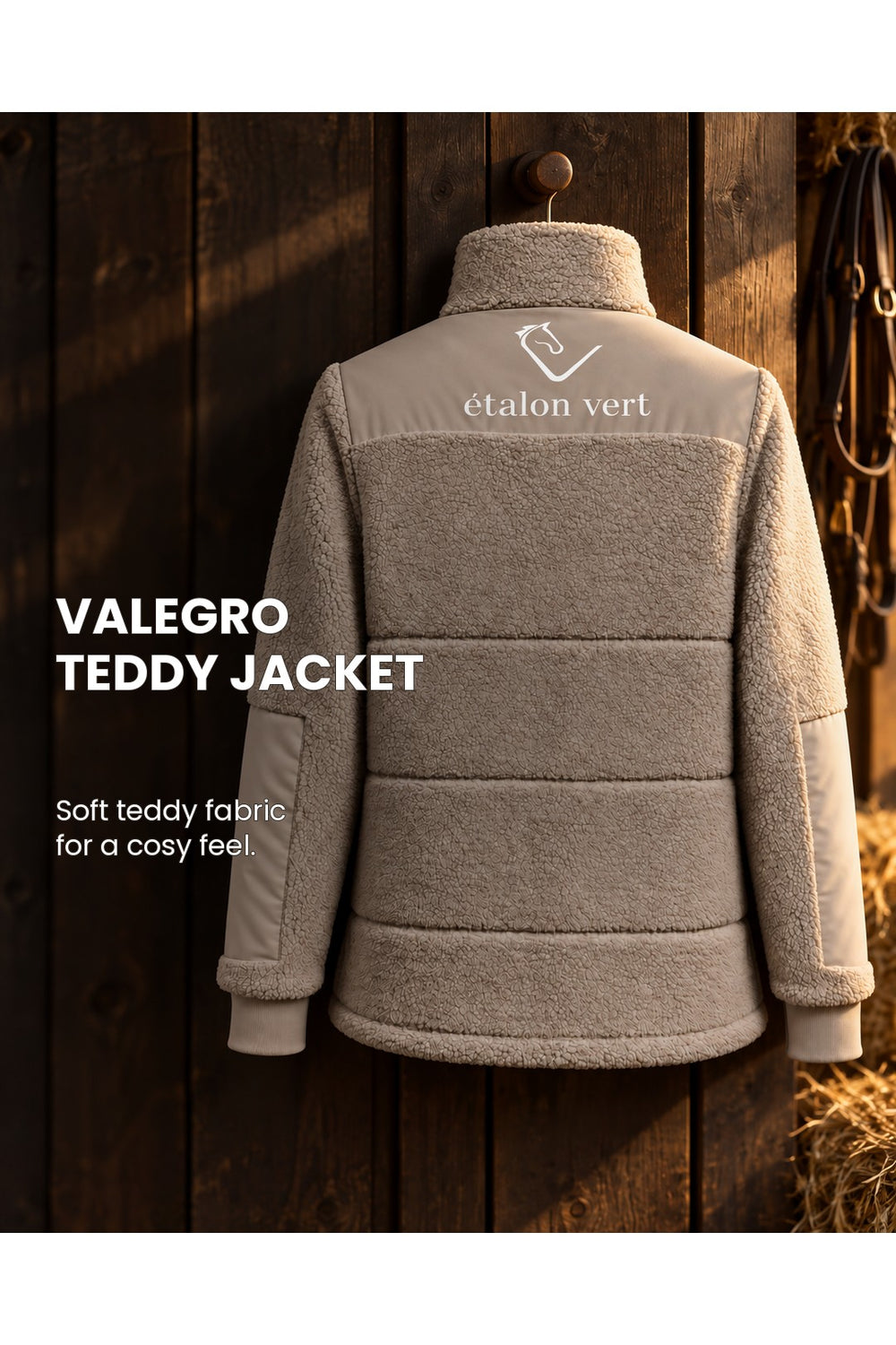 Valegro Teddyjacke Beige – Teddystruktur und Komfort, englische Bildbeschriftung [en]