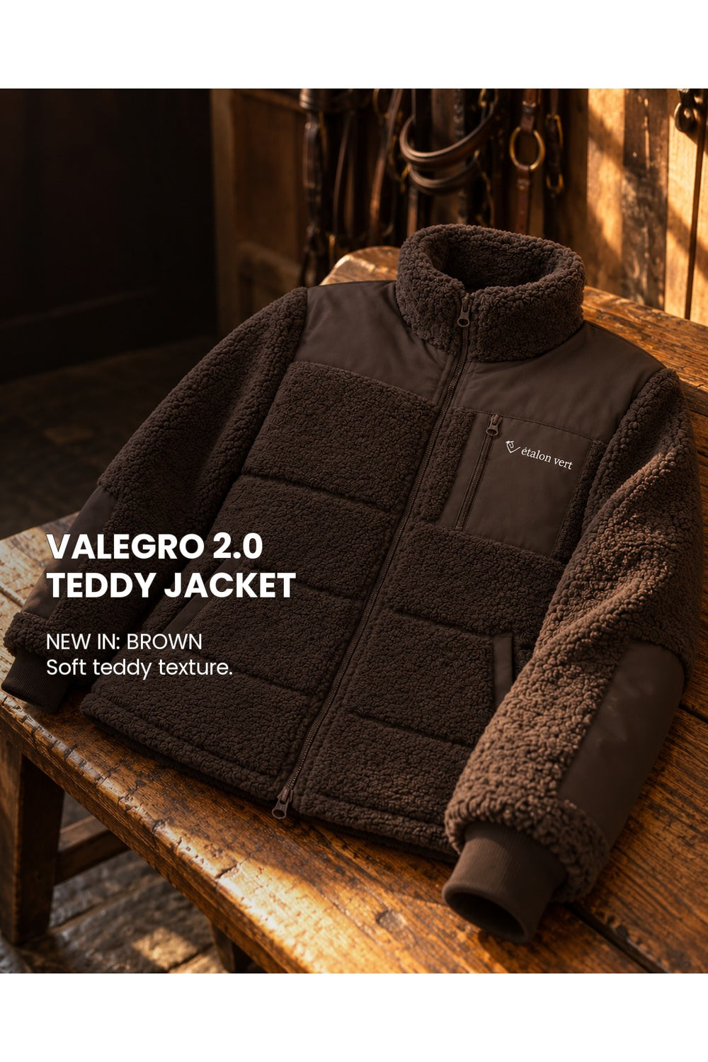 Valegro Teddyjacke Braun – Teddystruktur und neue Farbe, englische Bildbeschriftung [en]