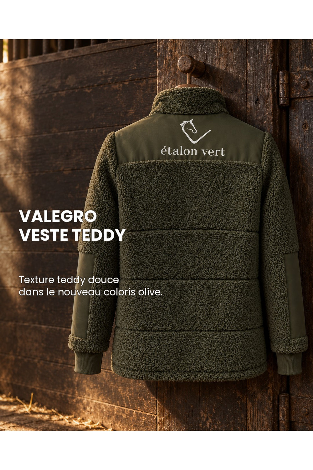 Valegro Teddyjacke Olive – Teddystruktur in neuem Olive, französische Bildbeschriftung [fr]