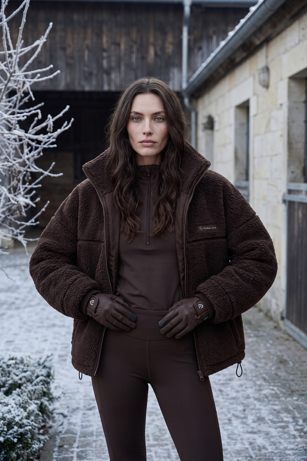 Valegro Oversize Teddyjacke Braun – Ganz offen · glattes Innenfutter