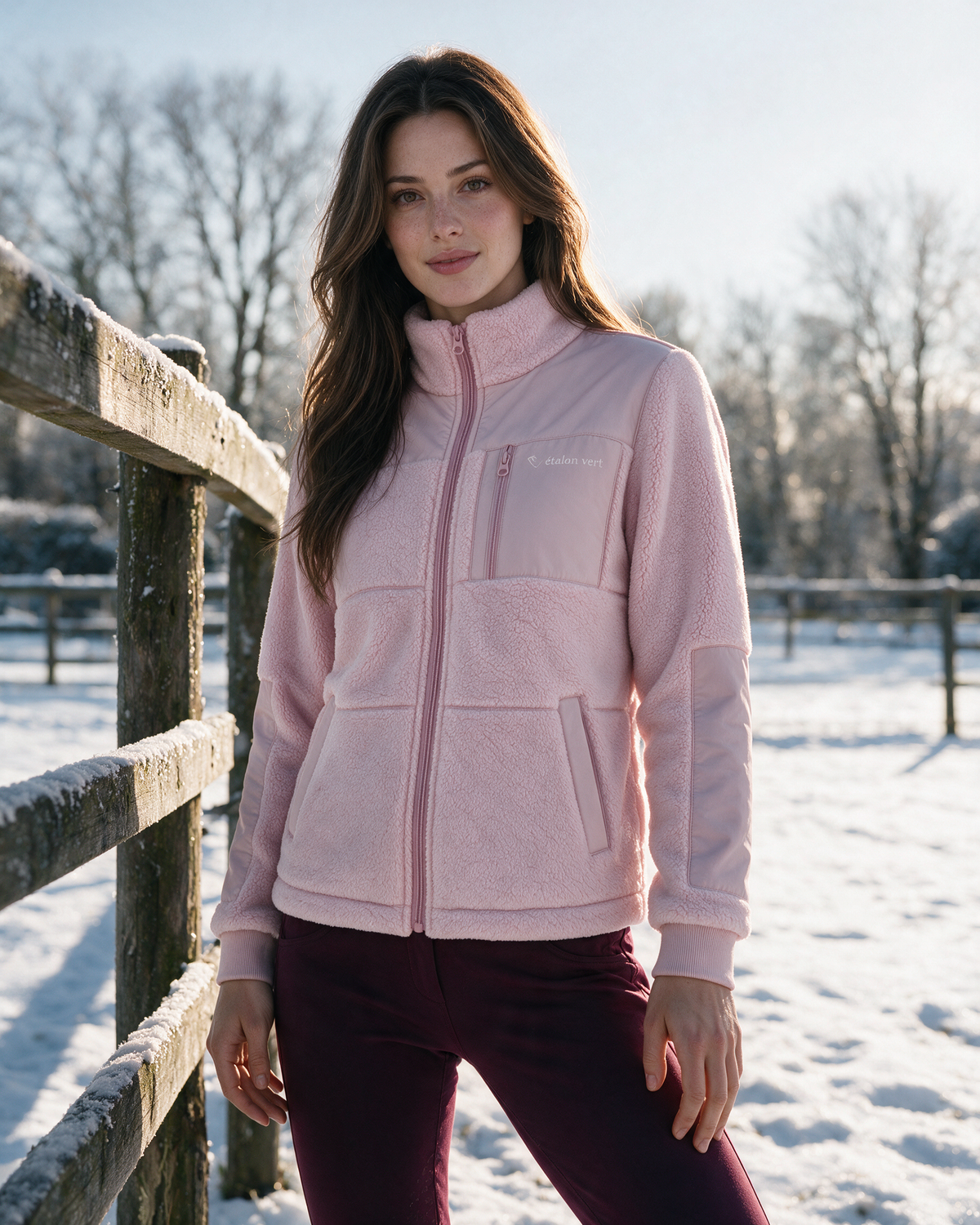 Valegro Teddyjacke Rosa – Geschlossene Jacke von vorn