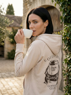 Quaterback Hoodie - Equestrian Coffee Club Edition - Beige